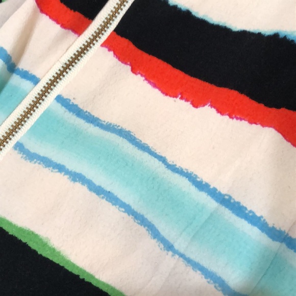 Anthropologie Maeve Peralta Dress Size 10 Cream Blue Colorful Striped - Picture 6 of 12